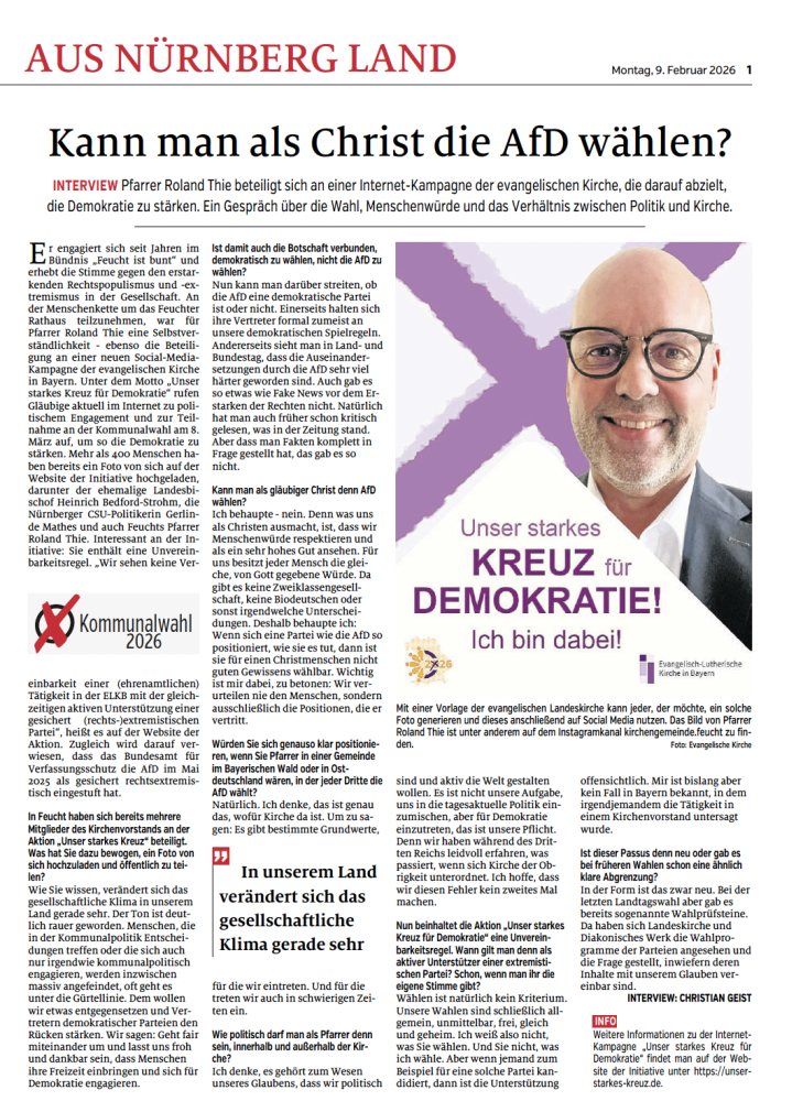 Bericht Der Bote über Pfarrer Thie mit Visual