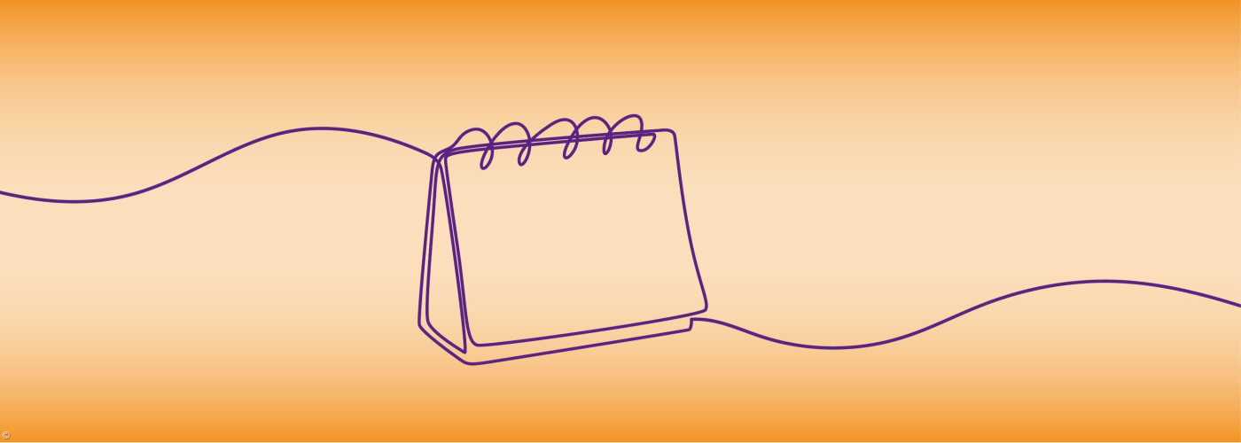 Onelinezeichnung Kalender