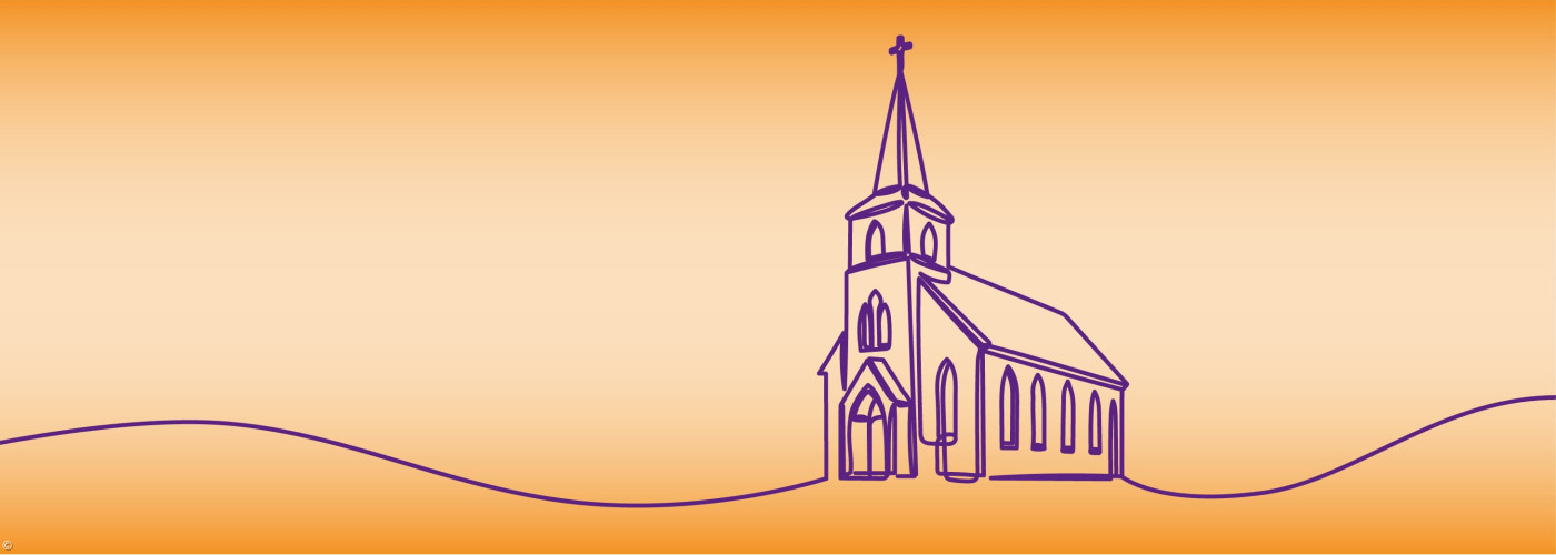 Onelinezeichnung Kirche
